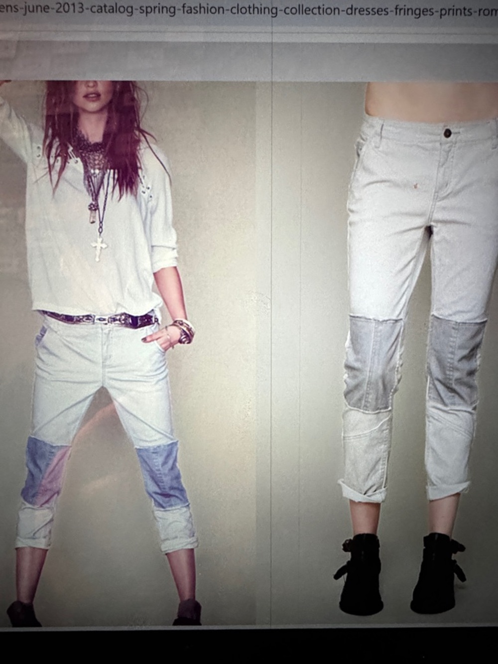 Free People Jax Patched Skinny Jeans